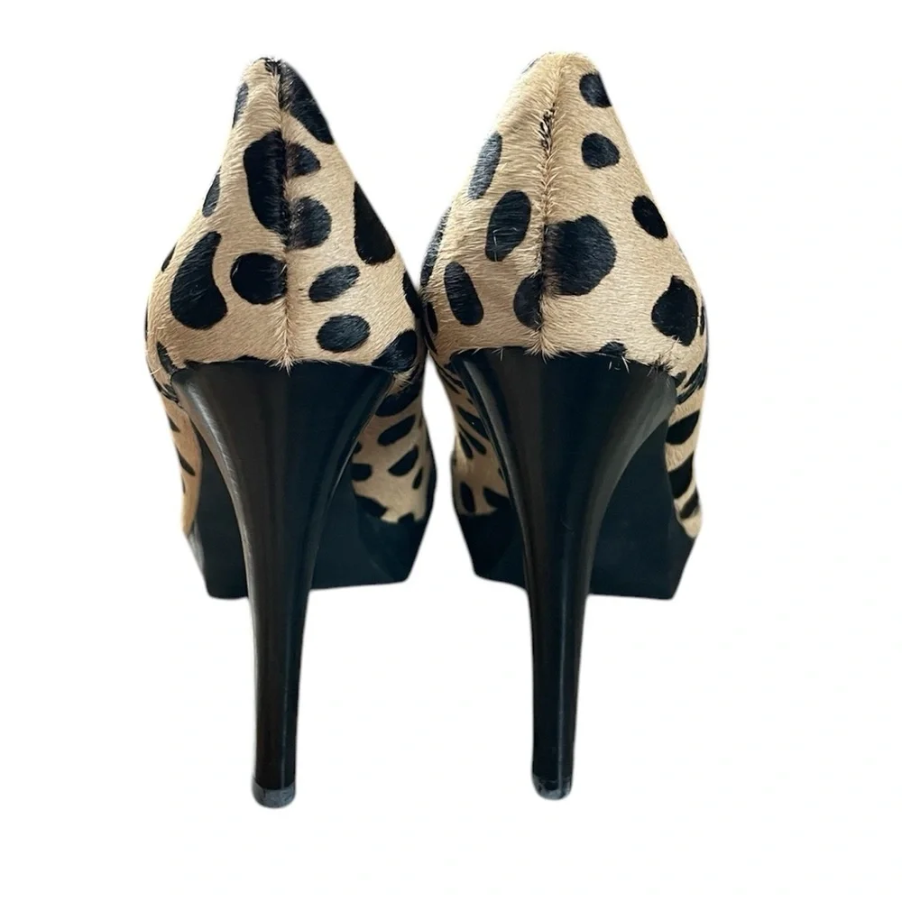 New Michael Kors Vintage Calf Hair Cheetah Platform Pump Heels Size 10